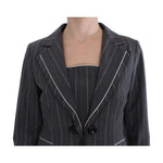 BENCIVENGA Elegant Gray Striped Dress & Blazer Suit Set BENCIVENGA Dark Slate Gray