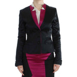 Exte Chic Black and Pink Single-Breasted Blazer Blazer Jacket Exte Black
