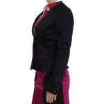 Exte Chic Black and Pink Single-Breasted Blazer Blazer Jacket Exte Black