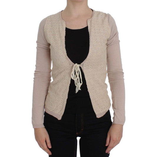 PINK MEMORIES Pink Floral Lace Wrap Sweater SIG32534-1