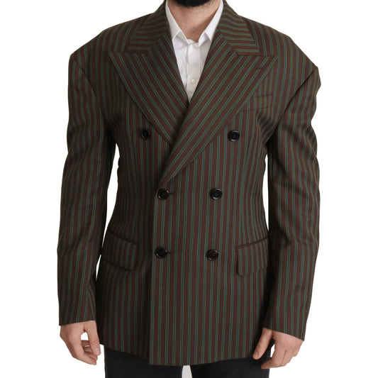 Dolce & Gabbana Multicolor Stripes Double Breasted Blazer JKT3382- 50