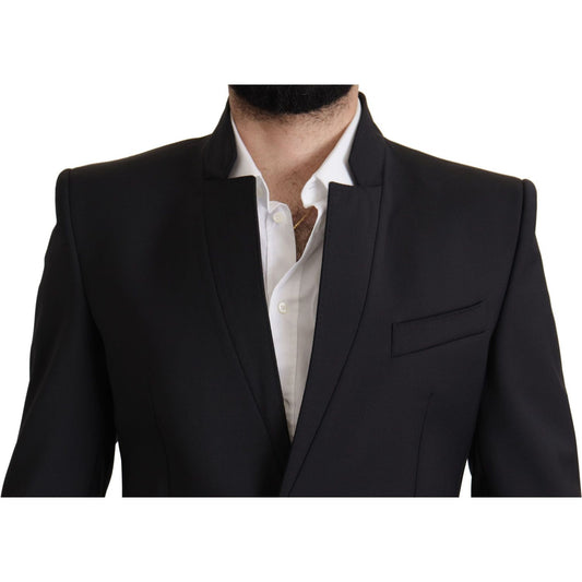 Dolce & Gabbana Black Wool Single Breasted Coat Men Blazer JKT3383- 50
