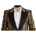 Dolce & Gabbana Black Gold Jacquard Single Breasted Blazer JKT3384- 54