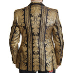 Dolce & Gabbana Black Gold Jacquard Single Breasted Blazer JKT3384- 54