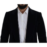 Dolce & Gabbana Black Cotton Cardigan Long Coat Men Jacket JKT3392- 46