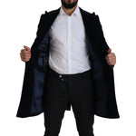 Dolce & Gabbana Black Cotton Cardigan Long Coat Men Jacket JKT3392- 46