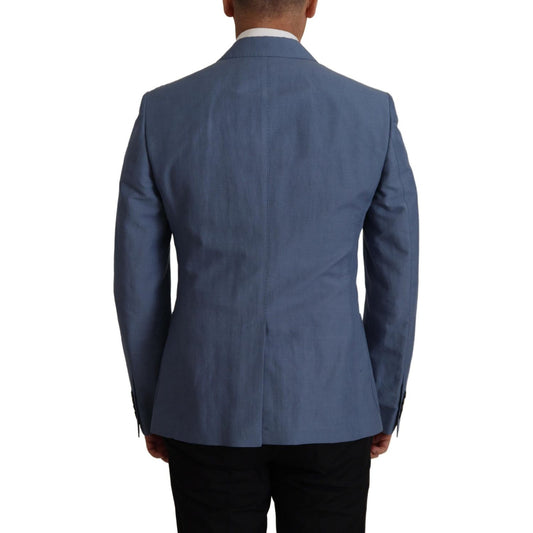 Dolce & Gabbana Blue Single Breasted Logo Blazer Jacket JKT3397- 48