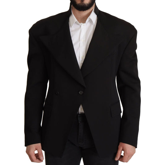 Dolce & Gabbana Black Wool Single Breasted Jacket Blazer JKT3410- 50
