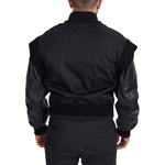 Dolce & Gabbana Black Nylon Crystals Coat Buttons Jacket JKT3335-46