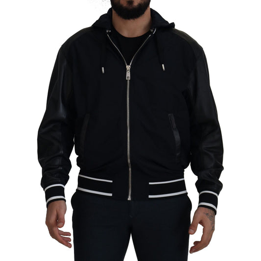 Dolce & Gabbana Black Polyester Hooded Blouson Coat Jacket JKT3339- 50