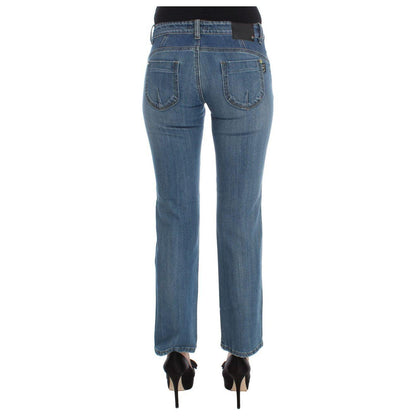 Costume National Blue Cotton Slim Fit Cropped Jeans Jeans & Pants