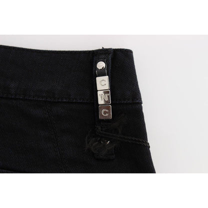 Costume National Black Cotton Slim Fit Cropped Jeans Jeans & Pants