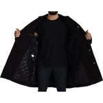 Dolce & Gabbana Black Alpaca Button Down Trench Coat Jacket JKT3372 - 54