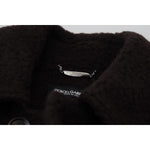 Dolce & Gabbana Black Alpaca Button Down Trench Coat Jacket JKT3372 - 54
