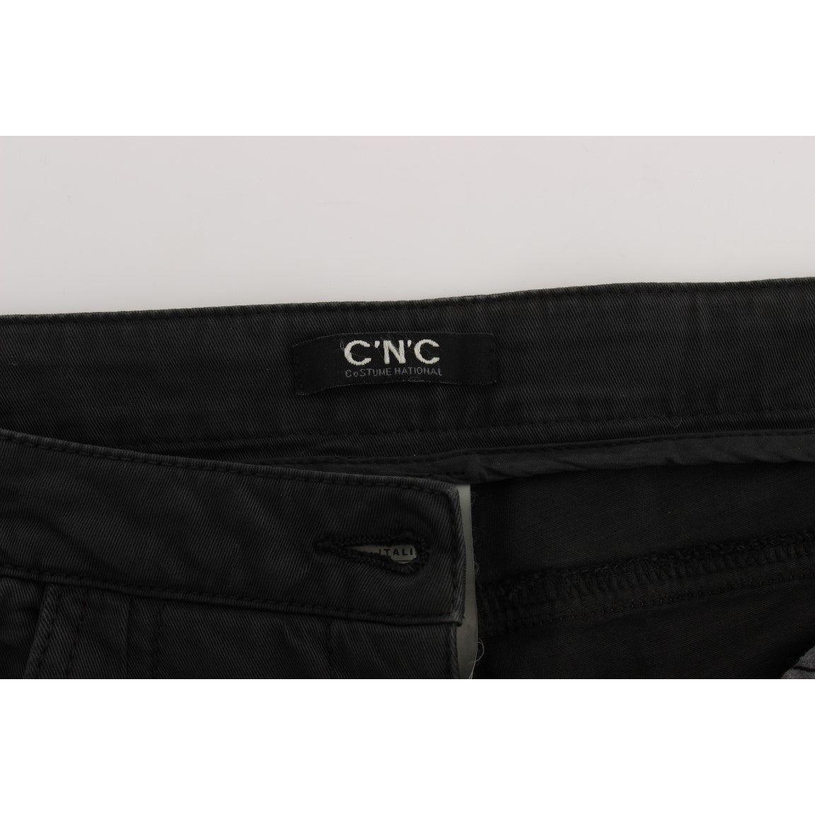 Costume National Black Cotton Capri Cropped Denim Jeans Jeans & Pants