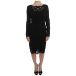 Dolce & Gabbana Black Silk Stretch Sheath Dress DRE10062-1