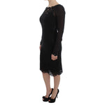 Dolce & Gabbana Black Silk Stretch Sheath Dress DRE10062-1