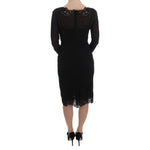 Dolce & Gabbana Black Silk Stretch Sheath Dress DRE10062-1
