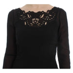 Dolce & Gabbana Black Silk Stretch Sheath Dress DRE10062-1