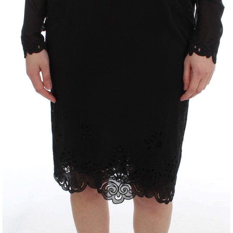 Dolce & Gabbana Black Silk Stretch Sheath Dress DRE10062-1