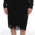 Dolce & Gabbana Black Silk Stretch Sheath Dress DRE10062-1