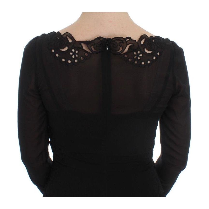 Dolce & Gabbana Black Silk Stretch Sheath Dress DRE10062-1