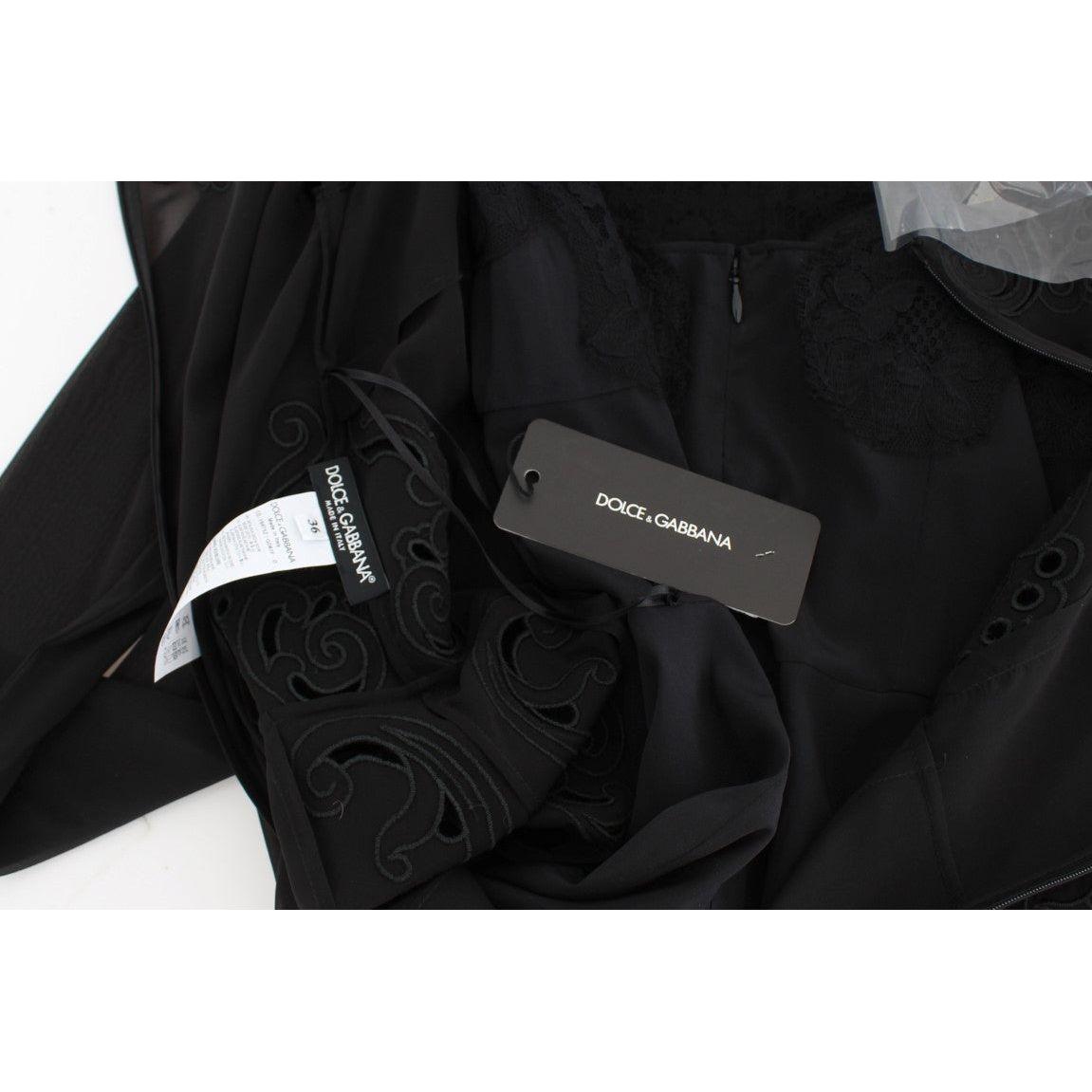 Dolce & Gabbana Black Silk Stretch Sheath Dress DRE10062-1