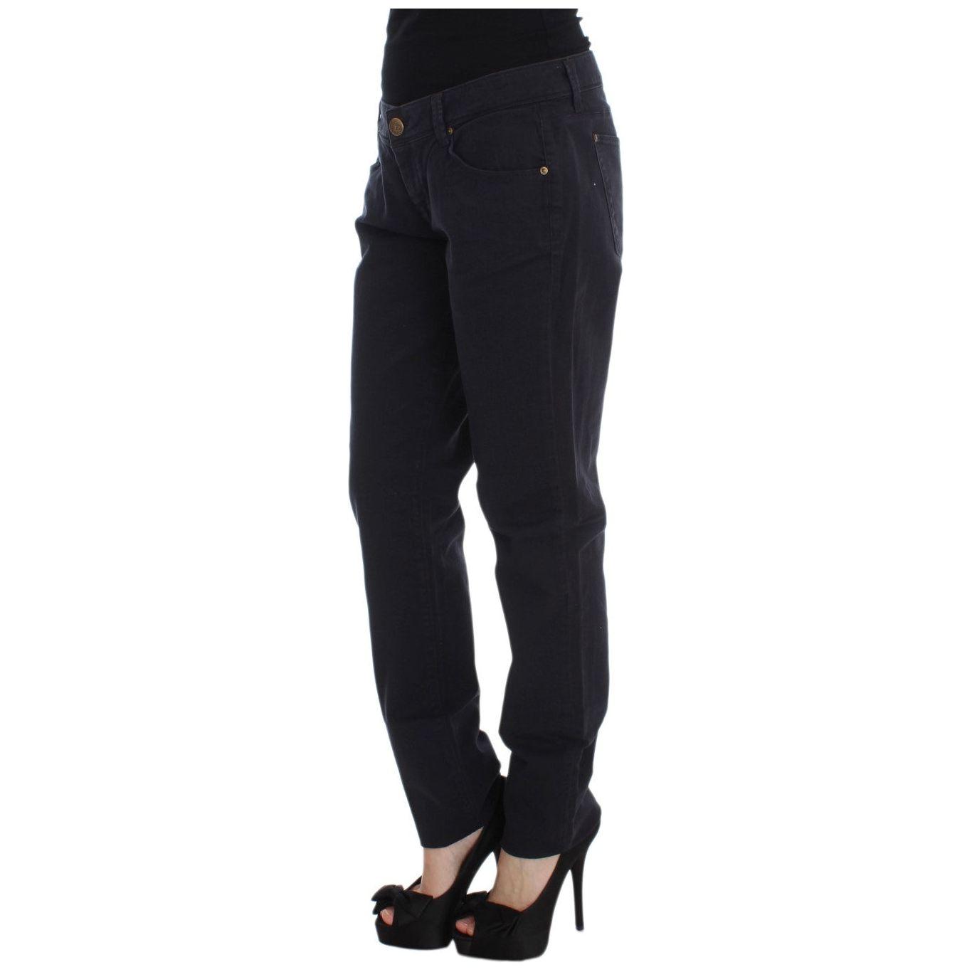 Ermanno Scervino Blue Cotton Blend Casual Fit Pants