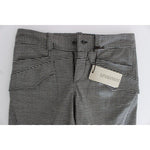 Ermanno Scervino Black White Checkered Cotton Casual Pants SIG30394-1