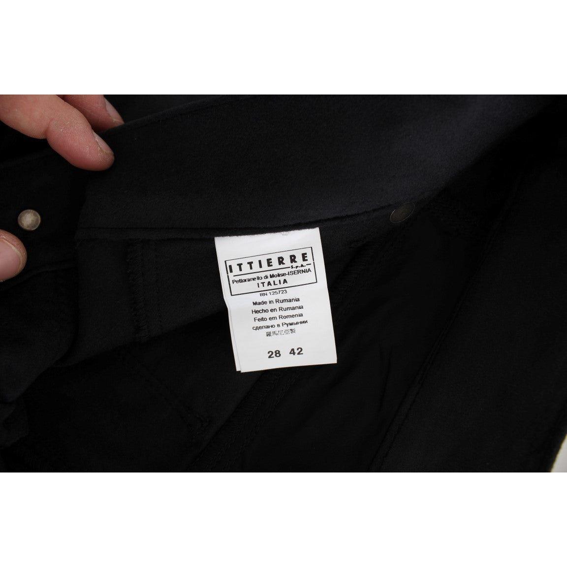 Ermanno Scervino Black Cotton Blend Regular Fit Pants