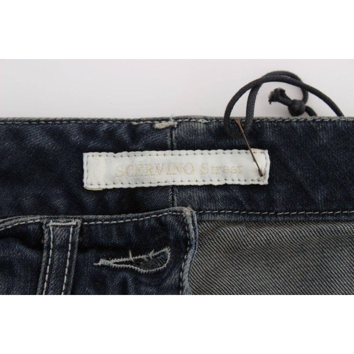 Ermanno Scervino Blue Cotton Blend Slim Fit Jeans