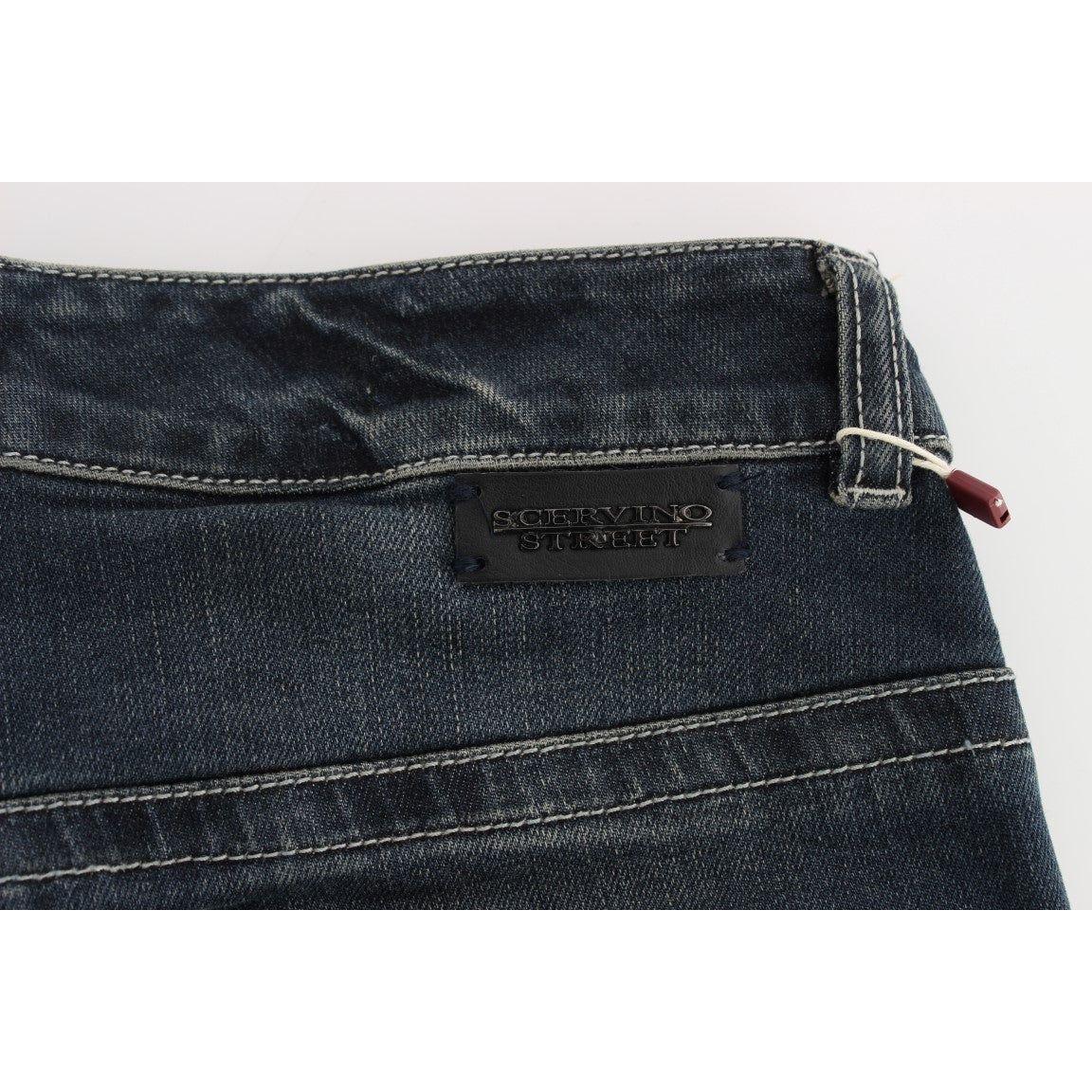 Ermanno Scervino Blue Cotton Blend Slim Fit Jeans