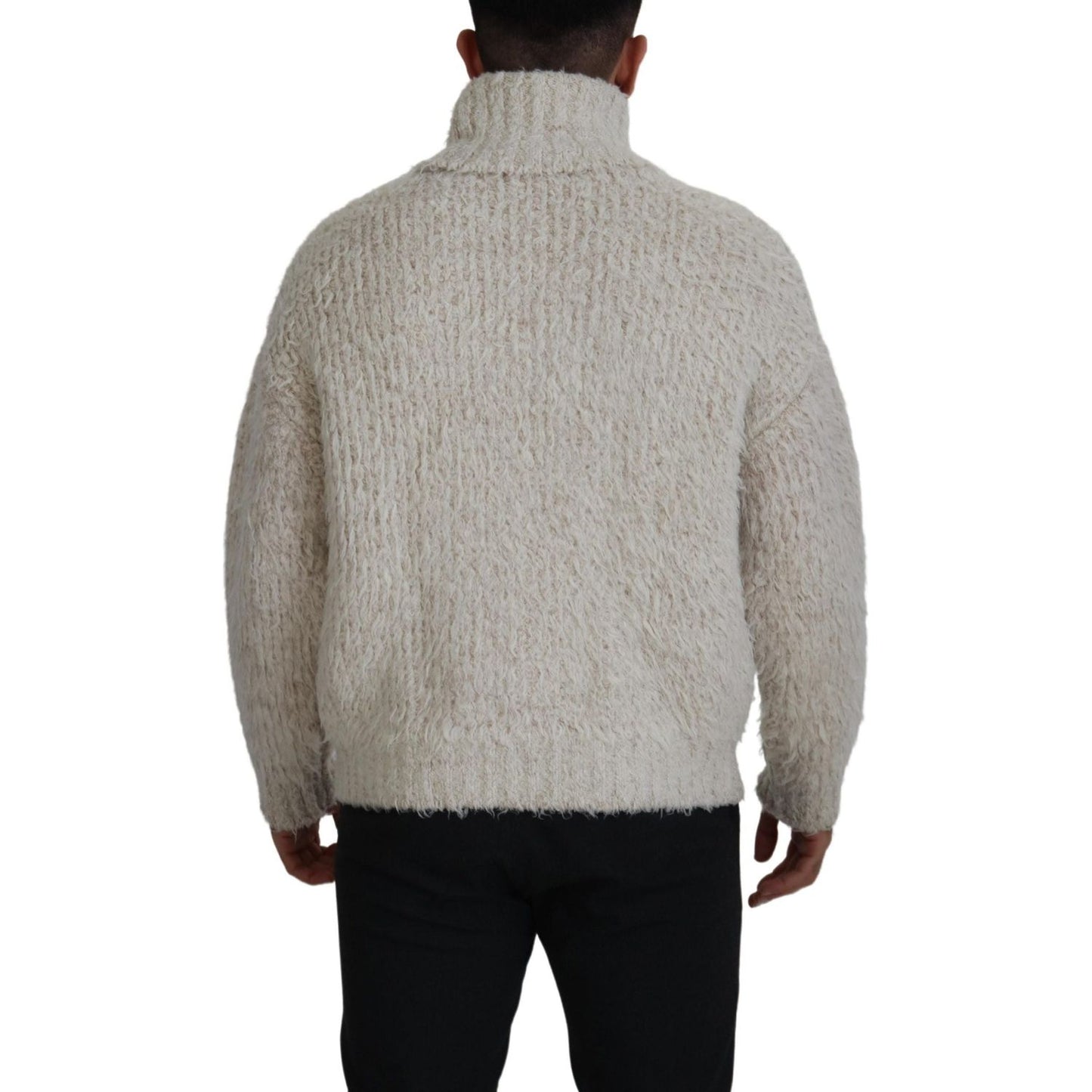 Dolce & Gabbana Cream Wool Knit Turtleneck Pullover Sweater TSH7901- 46