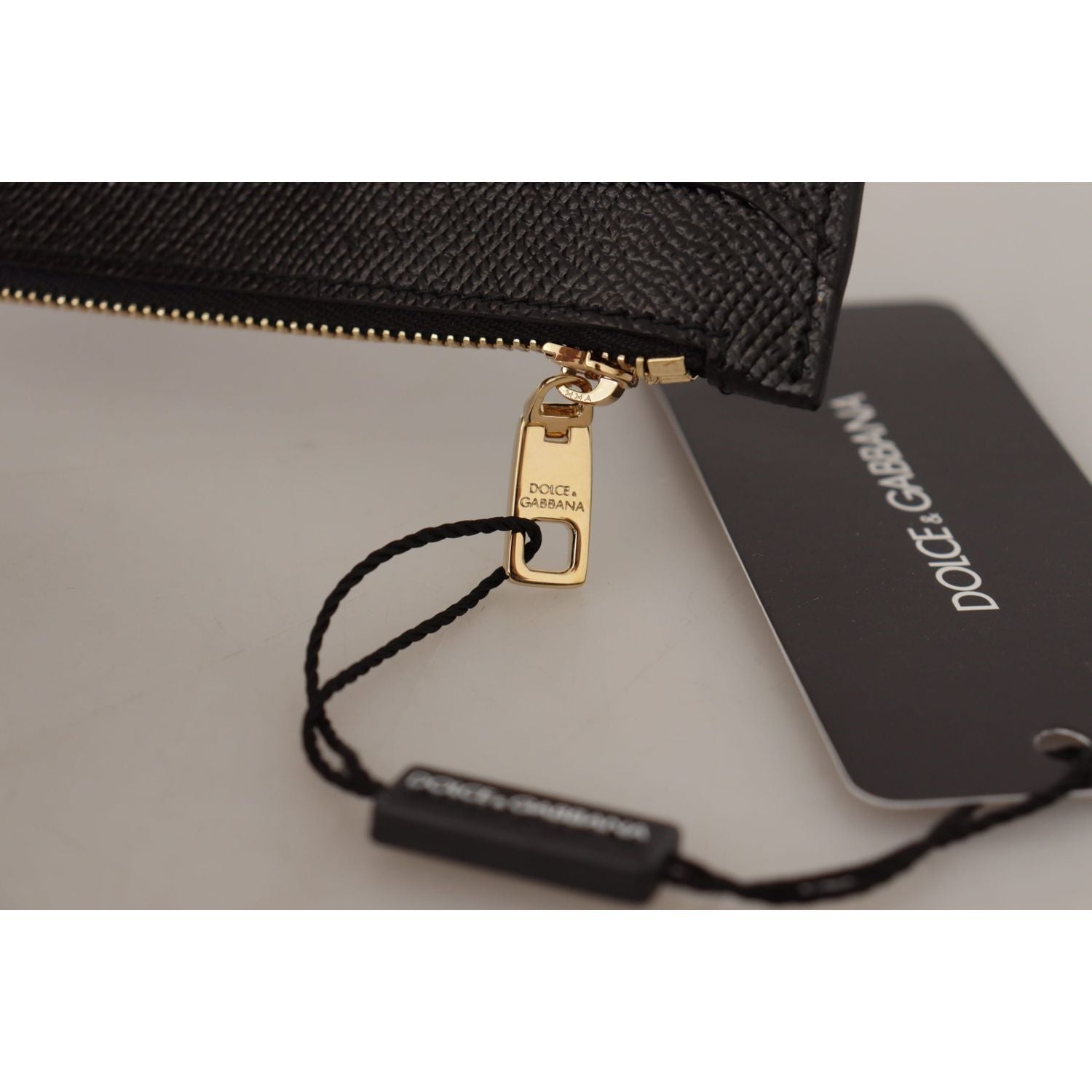 Dolce & Gabbana Black Leather #DGLovesLondon Women Cardholder Coin Case  Wallet