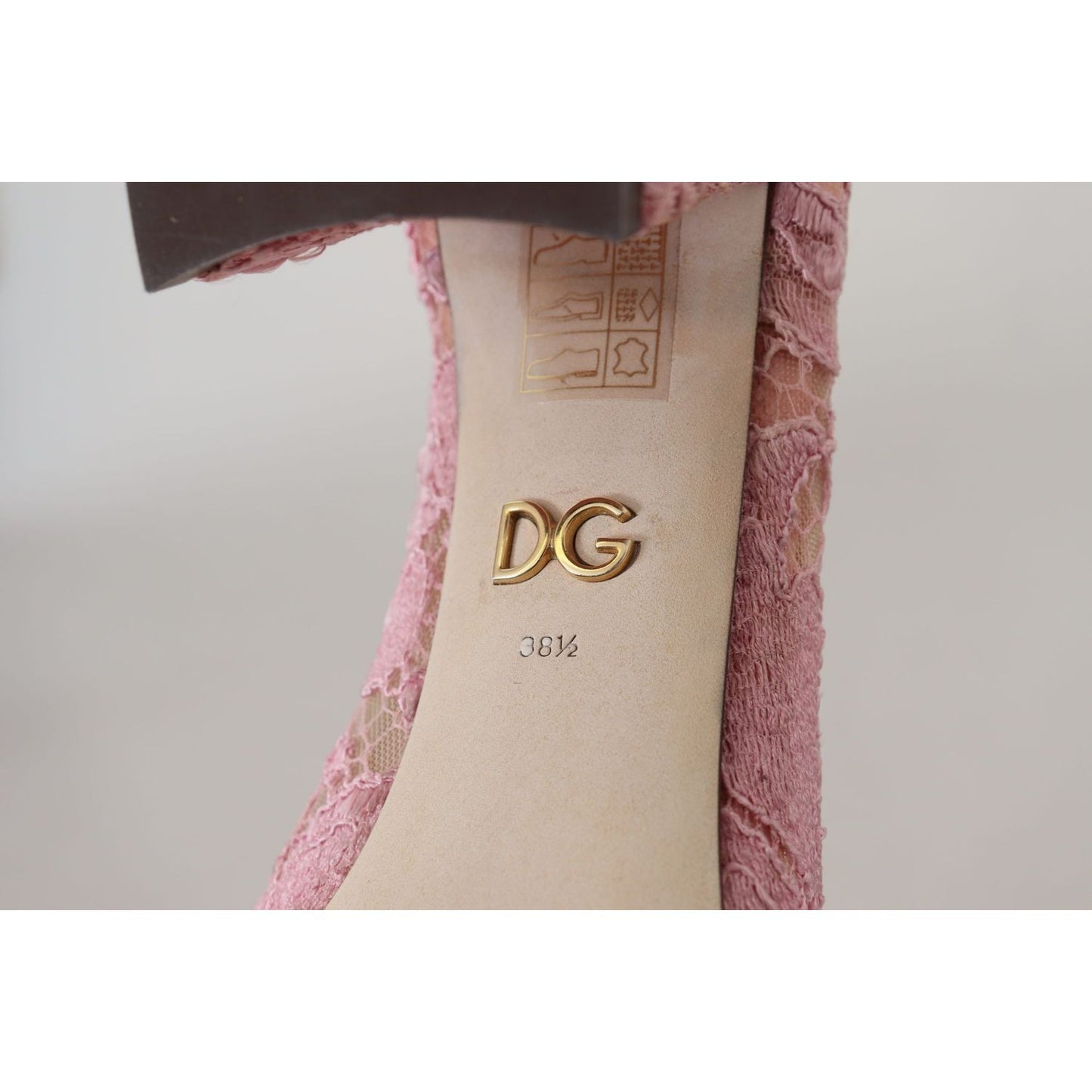 Dolce & Gabbana Pink Taormina Lace Crystal Pumps Pastel Shoes LA10072- 35.5