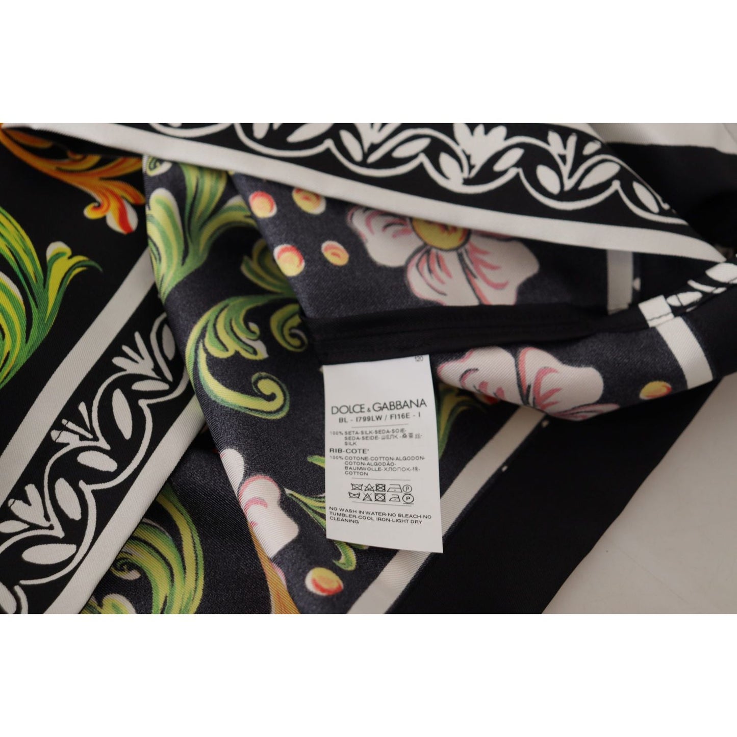 Dolce & Gabbana Multicolor Printed Baroque Loose Long Sleeve TSH7810 - 38