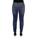 Dolce & Gabbana Blue Washed Cotton Skinny Low Waist Denim Jeans PAN73109- 44