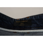 Dolce & Gabbana Blue Denim Crystal Embellished Pants Jeans PAN73047 - 38