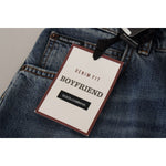 Dolce & Gabbana Blue Denim Baroque Heart Logo Patch Pants Jeans PAN73048 - 38