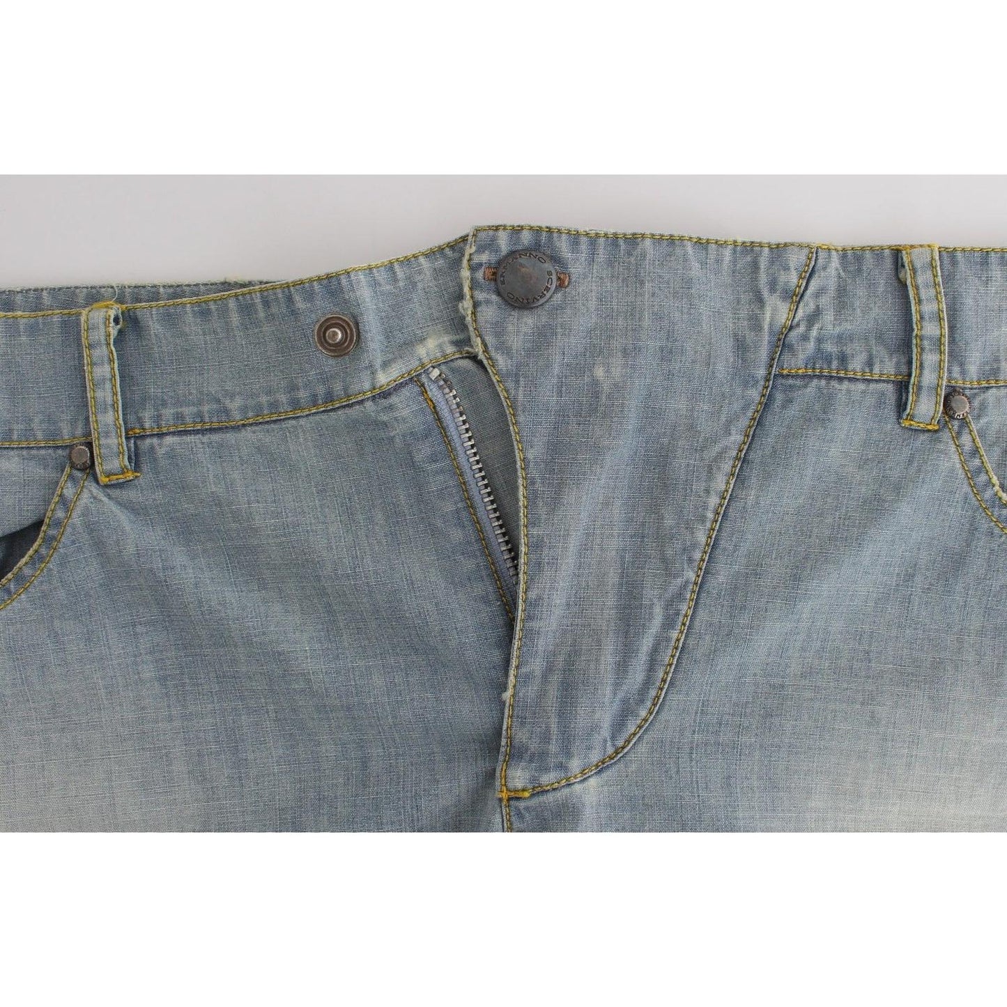 Ermanno Scervino Beachwear Blue Denim City Casual Dress Shorts SIG11498-1
