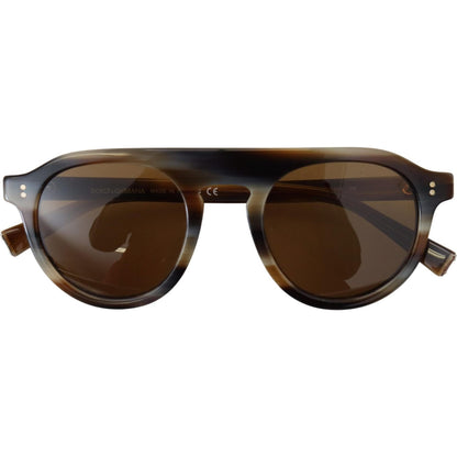Dolce & Gabbana Brown Tortoise Oval Full Rim Eyewear DG4306 Sunglasses