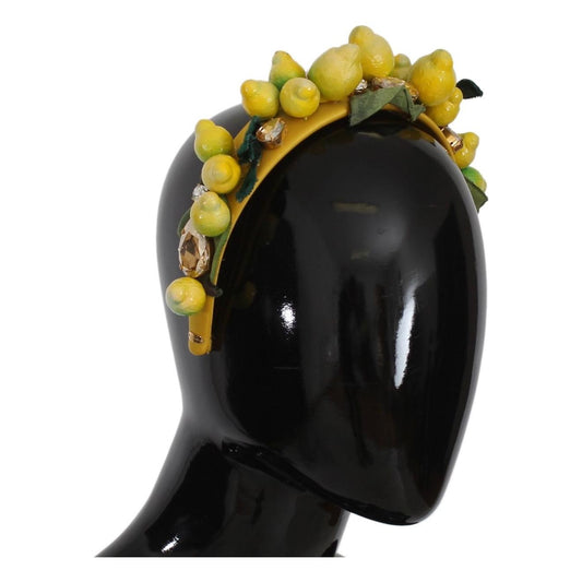 Dolce & Gabbana Yellow Lemons Sicily Crystal Diadem Tiara Headband SMY184