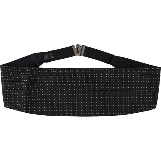 Dolce & Gabbana Black Polka Dot Wide Waist Men Belt Cummerband BEL8781 - 52