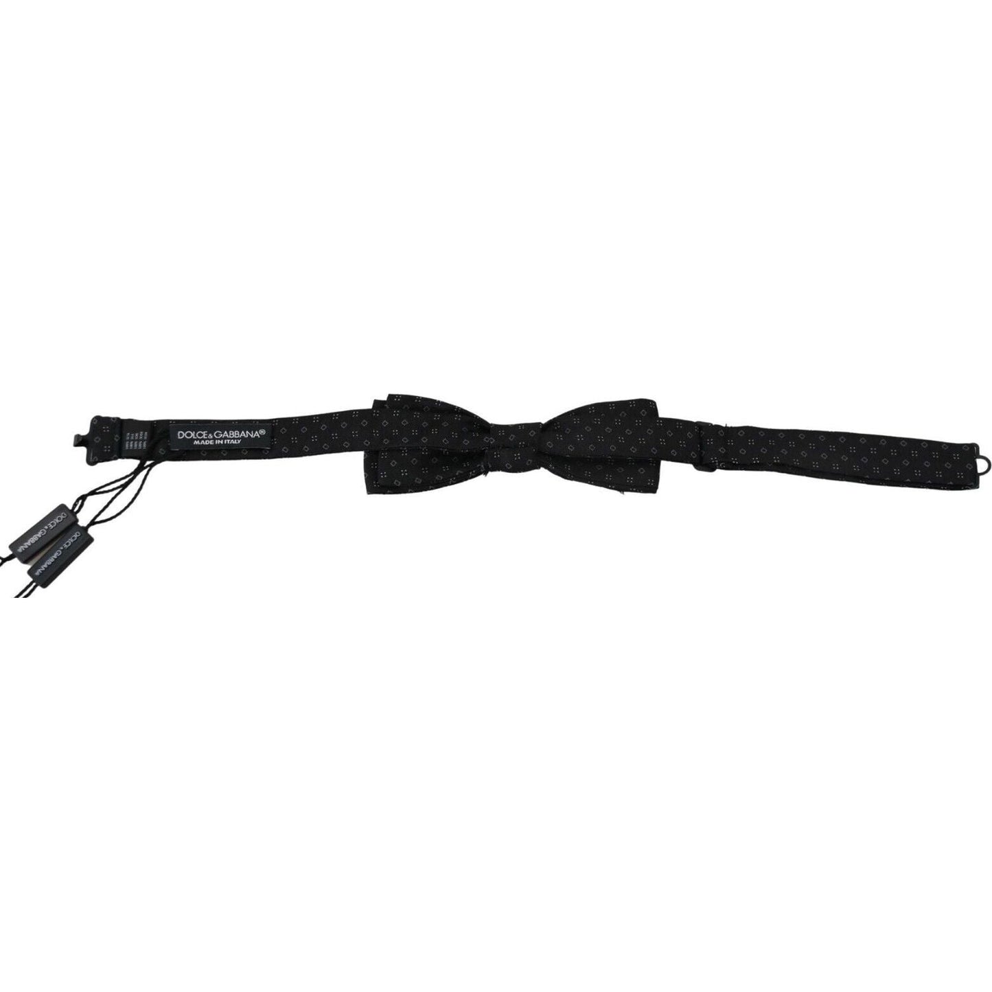 Dolce & Gabbana Black Silk Patterned Necktie Men Accessory Bow Tie KRA3764