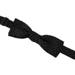 Dolce & Gabbana Black Silk Patterned Necktie Men Accessory Bow Tie KRA3764