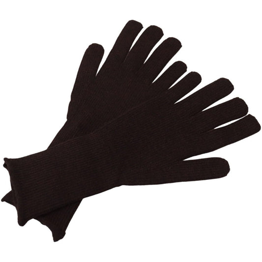 Dolce & Gabbana Brown Cashmere Silk Hands Mitten Mens Gloves LB3069 - 9