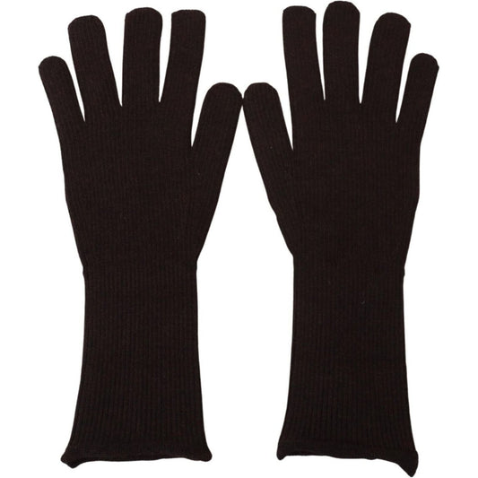 Dolce & Gabbana Brown Cashmere Silk Hands Mitten Mens Gloves LB3069 - 9