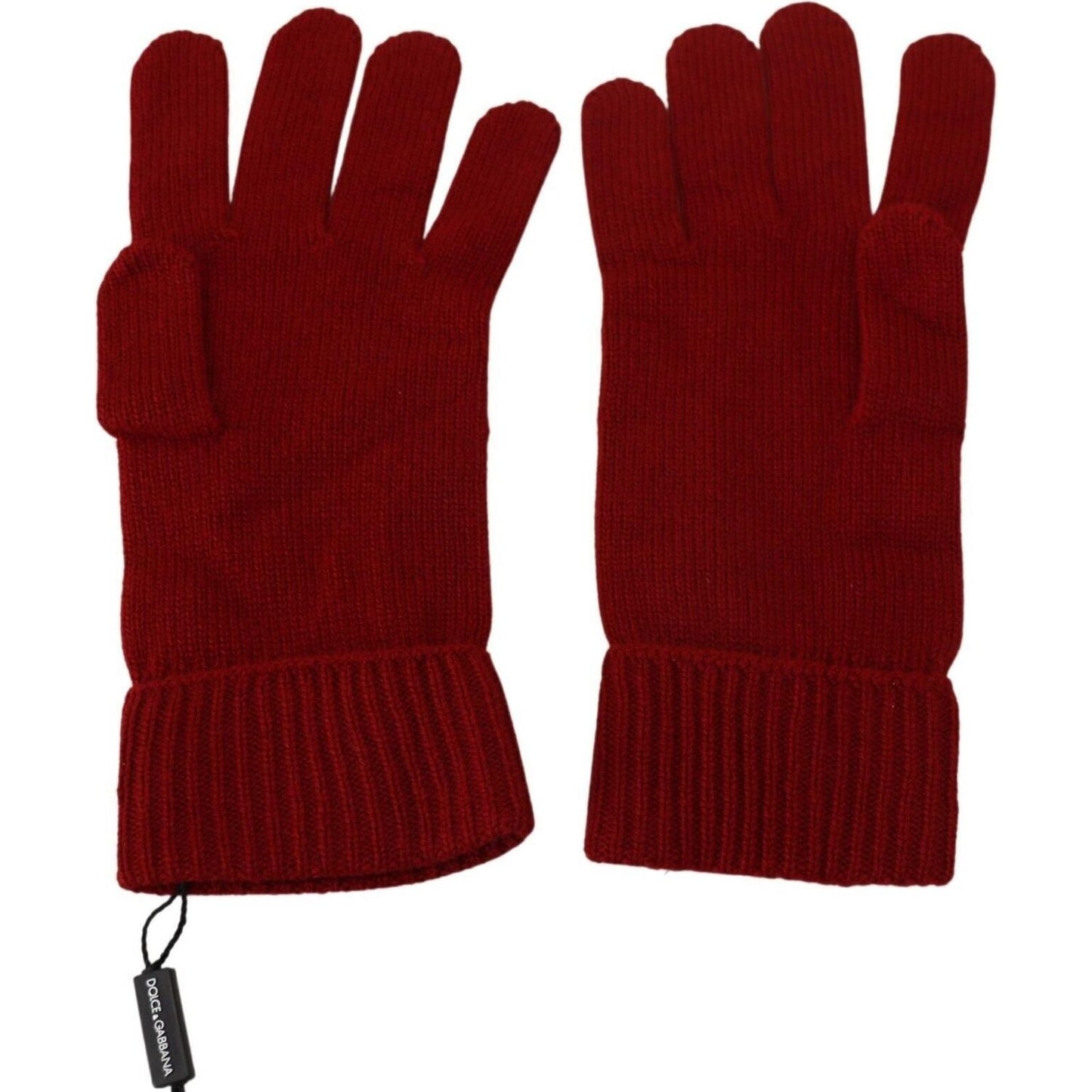 Dolce & Gabbana Red 100% Cashmere Knit Hands Mitten Mens Gloves LB3090 - 9