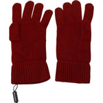 Dolce & Gabbana Red 100% Cashmere Knit Hands Mitten Mens Gloves LB3090 - 9