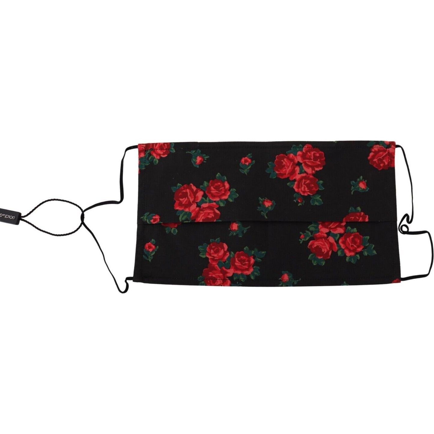 Dolce & Gabbana Black Floral Pleated Elastic Ear Strap One Size Face Mask SMY101004
